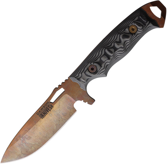 Dawson Knives Nomad Gray & Black G10 MagnaCut Arizona Copper Fixed Blade Knife 83519