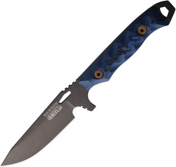 Dawson Knives Outcast Black & Blue G10 MagnaCut Apocalypse Black Fixed Blade Knife 83687