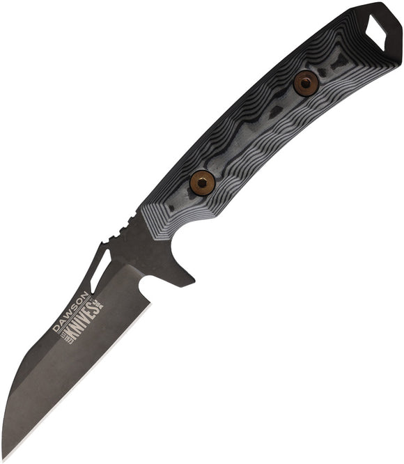 Dawson Knives Revelation Gray & Black G10 MagnaCut Apocalypse Black Fixed Blade Knife 84004