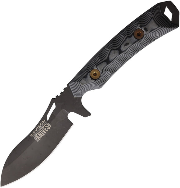 Dawson Knives Harvester Black & Gray G10 MagnaCut Apocalypse Black Fixed Blade Knife 84158