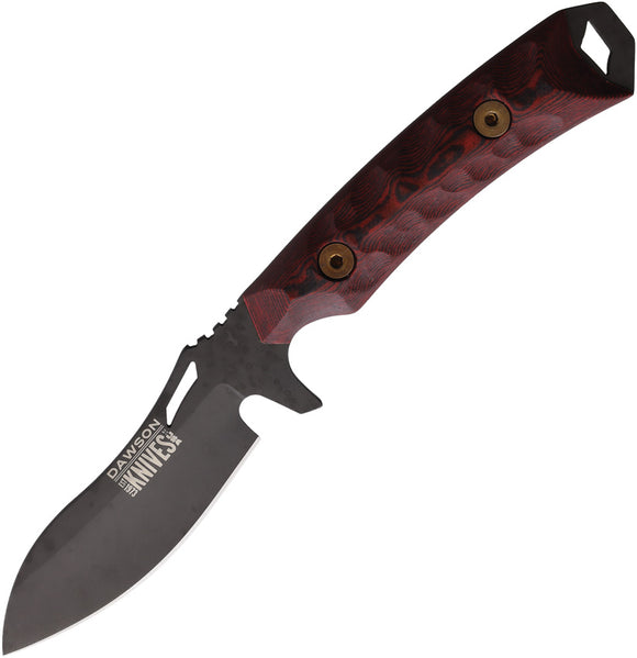 Dawson Knives Harvester Black & Red G10 MagnaCut Apocalypse Black Fixed Blade Knife 84165