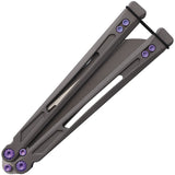 EOS Gremlin Balisong Sasha Dark Gray Titanium S30V Sheepsfoot Butterfly Knife 151
