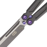EOS Gremlin Balisong Sasha Dark Gray Titanium S30V Sheepsfoot Butterfly Knife 151
