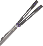 EOS Gremlin Balisong Sasha Dark Gray Titanium S30V Sheepsfoot Butterfly Knife 151