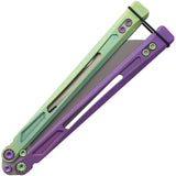 EOS Gremlin Balisong Green & Purple Titanium S30V Sheepsfoot Butterfly Knife 153