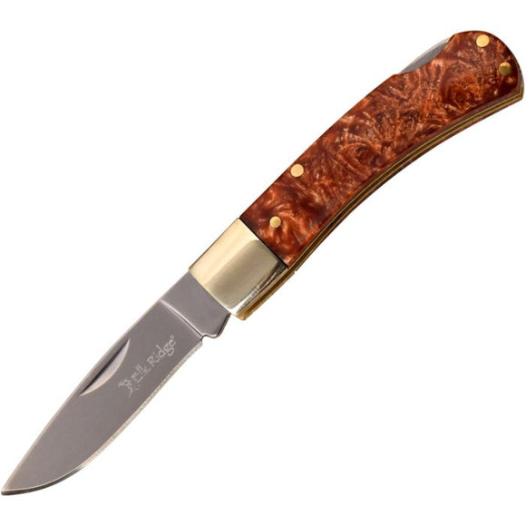 Elk Ridge Lockback Brown Resin Folding 3Cr13 Stainless Pocket Knife 951BR
