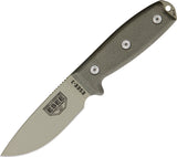 ESEE 8.25" Model 3 Standard Edge Fixed Blade "Super Tuff" OD Green Knife 3PMDT