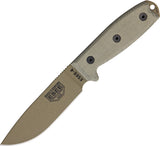 ESEE 9" Model 4 Dark Earth Fixed Blade OD Green Micarta Handle Knife 4PMBDE
