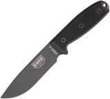 ESEE Knives Model 4 Gunsmoke Fixed Carbon Steel Blade Black Handle Knife 4PTGB