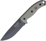 ESEE 11" Model 5 Tactical Fixed Black Blade Canvas Handle Knife + Sheath 5PTG
