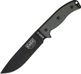 ESEE Model 6 Plain Edge Black Fixed Blade Linen Handle Knife + OD Green Sheath 6POD