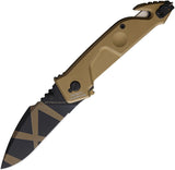 Extrema Ratio MF1 Linerlock Desert Warfare Tan Aluminum Folding N690 Knife 0134DW