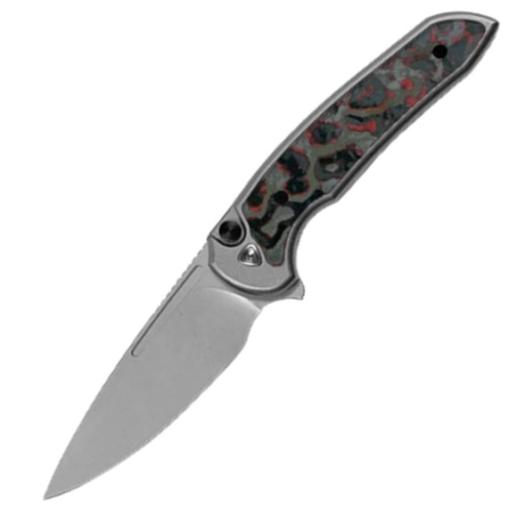 Ferrum Forge Knife Works Stinger Button Lock Brimstone CF Folding Knife 013BCF