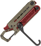 Gerber Stakeout Spark Coyote Brown & Red Aluminum Camping Multi-Tool 1070225
