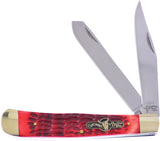 German Bull Trapper Red Pick Jigged Bone Folding Stainless Pocket Knife 010RPB