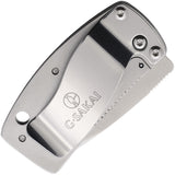 G.Sakai Blue Wave Money Clip Framelock Stainless Folding VG-10 Drop Pt Pocket Knife 11602