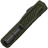 Guardian Tactical Automatic Scout Knife OTF OD Green Aluminum Elmax Serrated Blade 148612