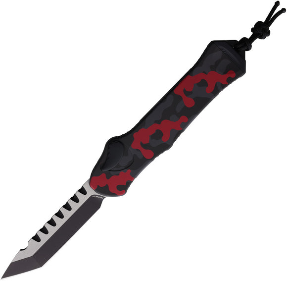 Heretic Knives Automatic Hydra Knife OTF Red Camo Aluminum MagnaCut Tanto Blade 00610ARCAMO