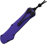 Heretic Knives Automatic Hydra Knife OTF Purple Aluminum MagnaCut Recurve Blade 00810APU