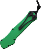 Heretic Knives Automatic Hydra Knife OTF Toxic Green Aluminum MagnaCut Recurve Blade 00811ATXGRN