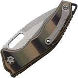 Heretic Knives Automatic Medusa Knife Button Lock Camo G10 Battleworn MagnaCut Blade 115AG10CAMO