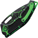 Heretic Knives Automatic Medusa Knife Button Lock Toxic Magma Aluminum MagnaCut Recurve Blade 012MAGTX