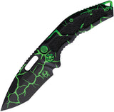 Heretic Knives Automatic Medusa Knife Button Lock Toxic Magma Aluminum MagnaCut Recurve Blade 012MAGTX