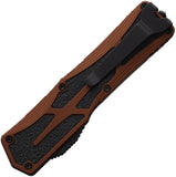 Heretic Knives Automatic Colossus Knife OTF Brown Aluminum MagnaCut Double Edge Blade 0416ARB