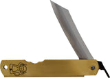 Higonokami Warikomi Monkey Brass Folding Blue Paper Steel Pocket Knife ZOD01