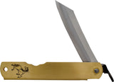Higonokami Warikomi Horse Brass Folding Blue Paper Steel Pocket Knife ZOD03