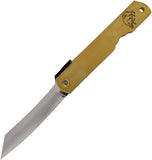 Higonokami Warikomi Boar Brass Folding Blue Paper Steel Pocket Knife ZOD05