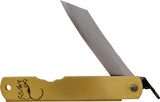 Higonokami Warikomi Rat Brass Folding Blue Paper Steel Pocket Knife ZOD06
