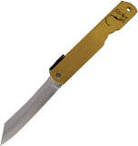 Higonokami Warikomi Rat Brass Folding Blue Paper Steel Pocket Knife ZOD06