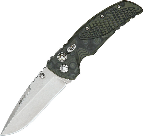 Hogue Medium Tactical Button Lock Drop Pt Green G10 Folding Pocket Knife 34178