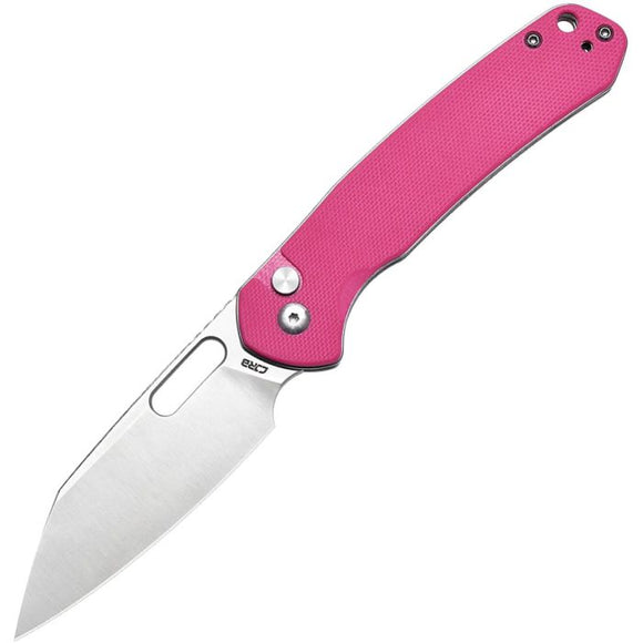 CJRB Pyrite Button Lock Pink G10 Folding AR-RPM9 Wharncliffe Pocket Knife 1925APNK