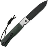 CJRB Glacier Button Lock Green Micarta & Steel Folding AR-RPM9 Pocket Knife 1961BMGN