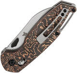 Kansept Knives Model 6 Crossbar Lock Copper Foil Carbon Fiber Folding S35VN Pocket Knife 1022V2