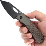 Kansept Knives Loki Framelock Bronze Frag Titanium Folding S35VN Knife 1058B4