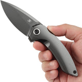 Kansept Knives ODD 21 Framelock Mirror DLC Titanium Folding 20CV Pocket Knife 1077A7