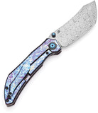 Kansept Knives Tipper Framelock Lightning Strike Titanium Folding Damascus Pocket Knife 1079A3