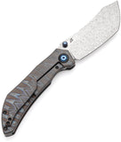 Kansept Knives Tipper Framelock Tiger Stripe Titanium Folding Damascus Pocket Knife 1079A4