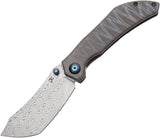 Kansept Knives Tipper Framelock Tiger Stripe Titanium Folding Damascus Pocket Knife 1079A4