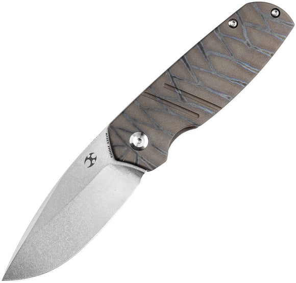 Kansept Knives Turaco Framelock Tiger Stripe Titanium Folding S35VN Knife 2049A4