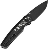 Kansept Knives Raven Framelock Titanium & White Carbon Fiber Folding 20CV Knife 2109A1
