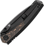 Kansept Knives Raven Framelock Titanium & Copper Foil Carbon Fiber Folding 20CV Knife 2109A3