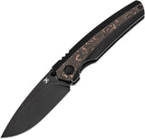 Kansept Knives Raven Framelock Titanium & Copper Foil Carbon Fiber Folding 20CV Knife 2109A3