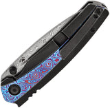 Kansept Knives Raven Framelock Titanium & Timascus Folding Damascus Knife 2109A4