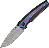 Kansept Knives Raven Framelock Titanium & Timascus Folding Damascus Knife 2109A4
