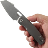 Kansept Knives Orlok Linerlock Gray Titanium Folding S35VN Pocket Knife 2111A2