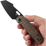 Kansept Knives Orlok Linerlock Bronze Micro Rock Titanium Folding S35VN Pocket Knife 2111A4